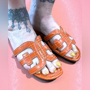 Sam Edelman Women's Bold Orange BAY Sandals flats slides 9.5